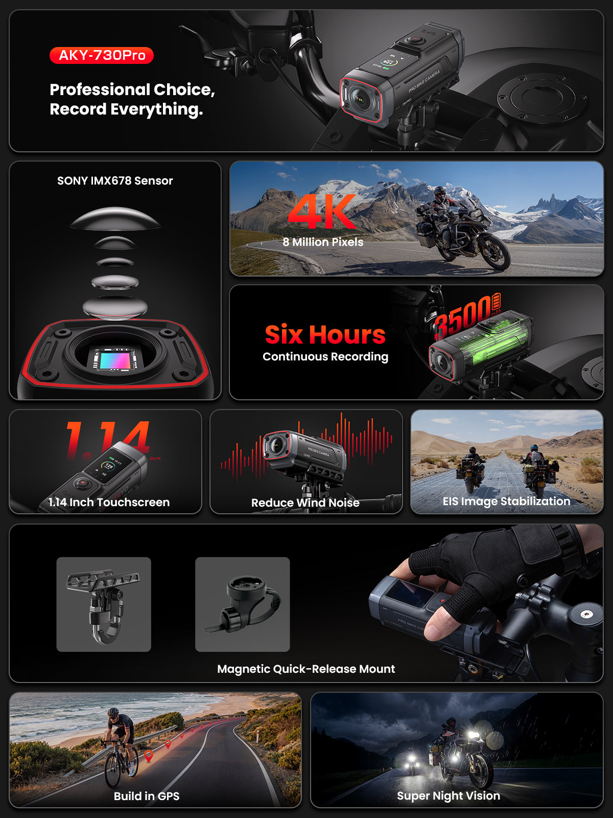 4K EIS 觸控螢幕攝影機|AKY-730PRO