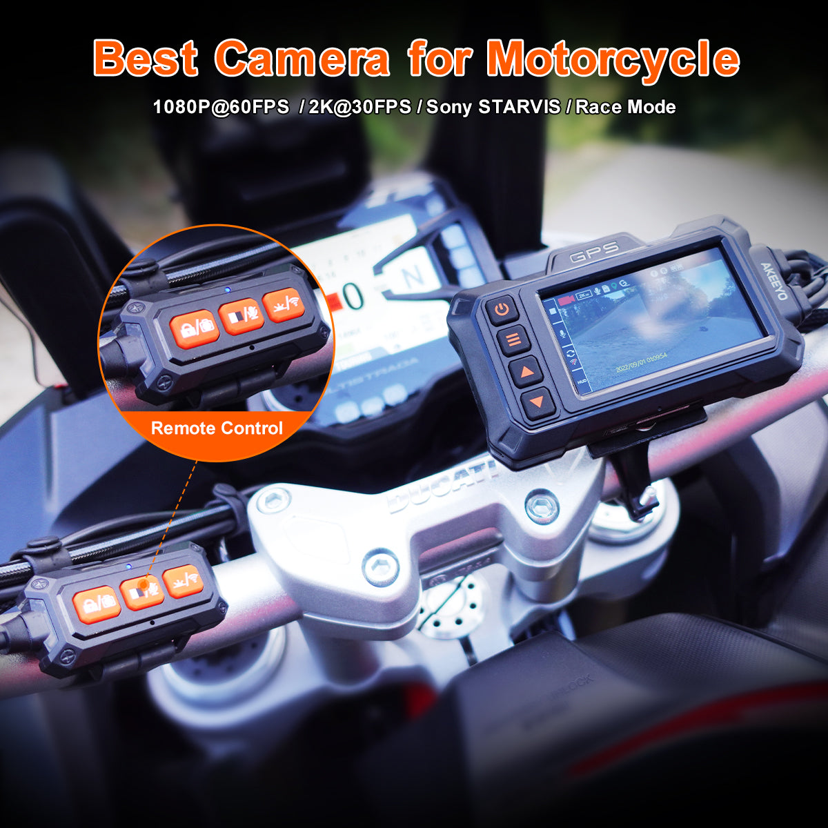 60FPS@1080P Motorcycle Dashcam|AKY-998GX