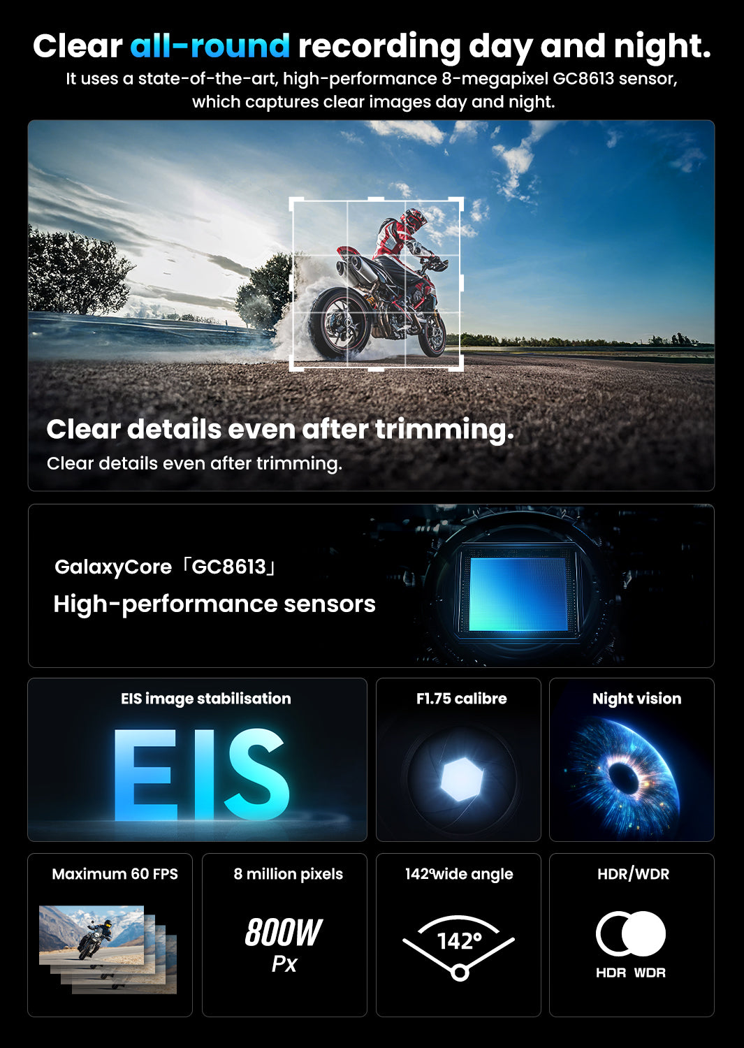 4K 8MP Camera with EIS | AKY-710Pro-Moto