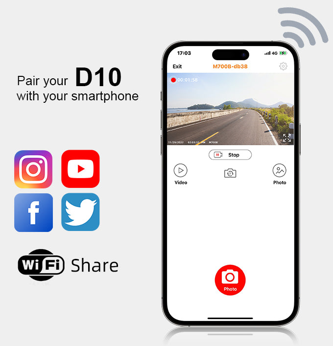 4K+2K Dual Channel Dashcam with Wi-Fi｜AKY-D10